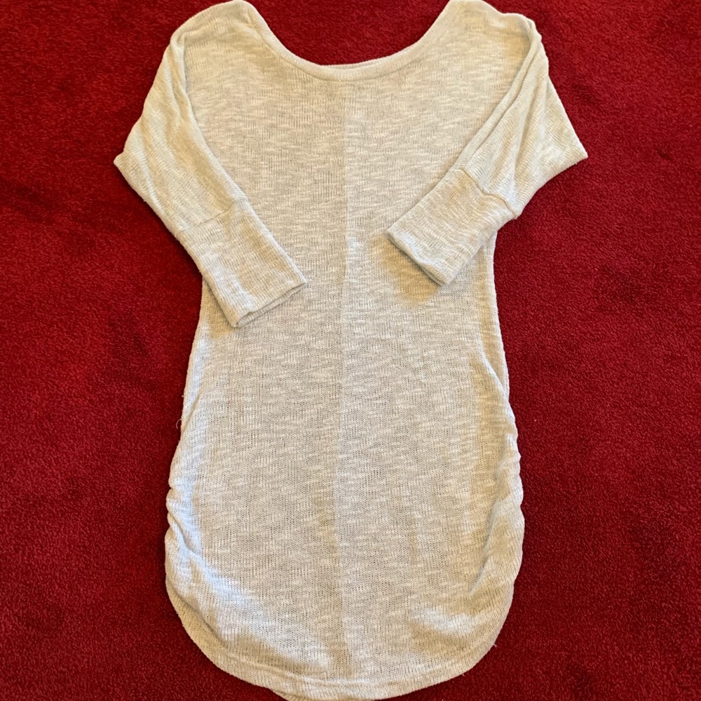 Long light gray shear sweater